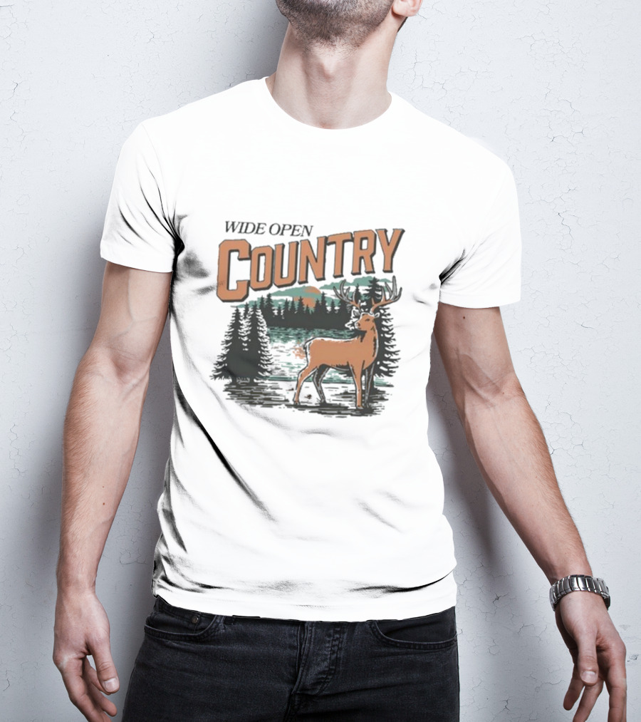 Wide Open Country Deer Scenic Wilderness T-Shirt