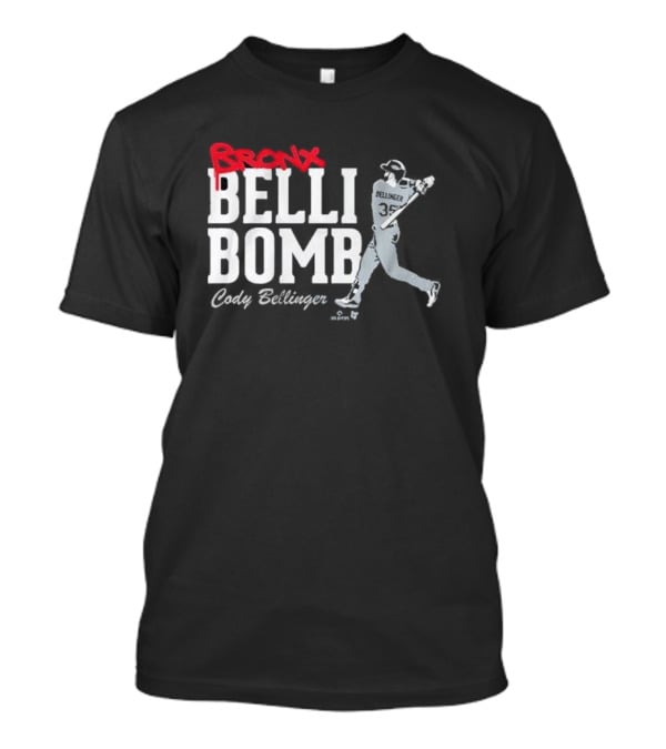 Cody Bellinger Bronx Belli-Bomb Baseball Swing T-Shirt