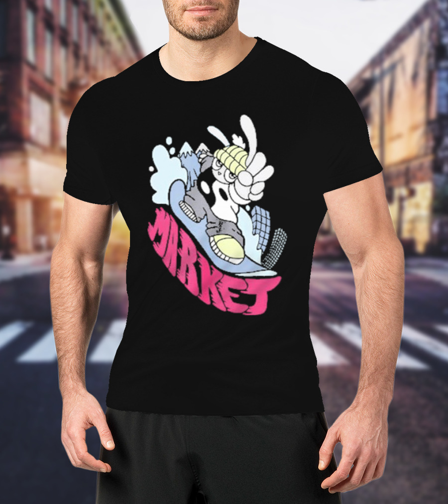 Shibuya Shred Market Snowboarding Rabbit Cartoon T-Shirt