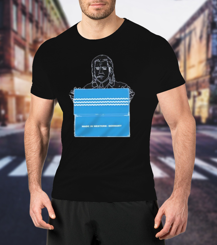 Made In Western Germany Pulp Fiction Blue Box Holder T-Shirt