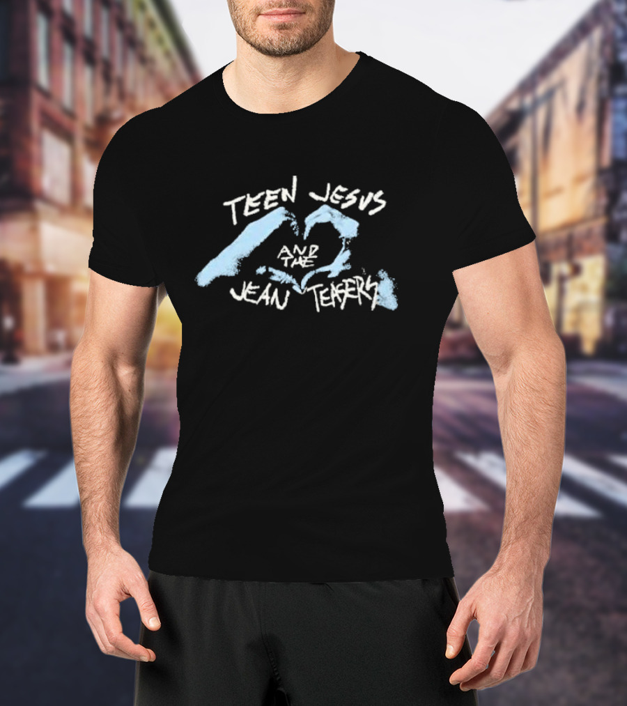 Teen Jesus And The Jean Teasers Blue Heart Gesture T-Shirt