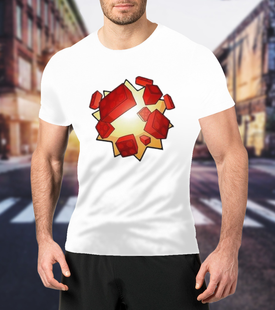 Unusual Worldwide Bloxxer Exploding Red Brick T-Shirt