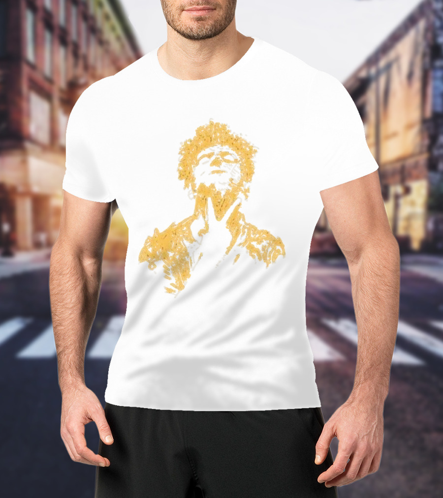 Anthony Green California Fire Relief Fund Charity Portrait Yellow Sketch T-Shirt