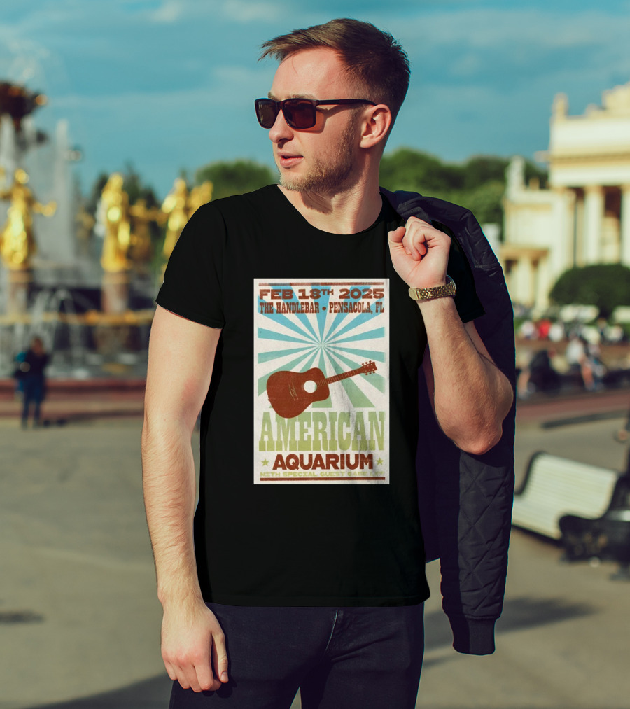 American Aquarium February 18th 2025 The Handlebar Pensacola FL Event With Special Guest Gabe Lee T-Shirt