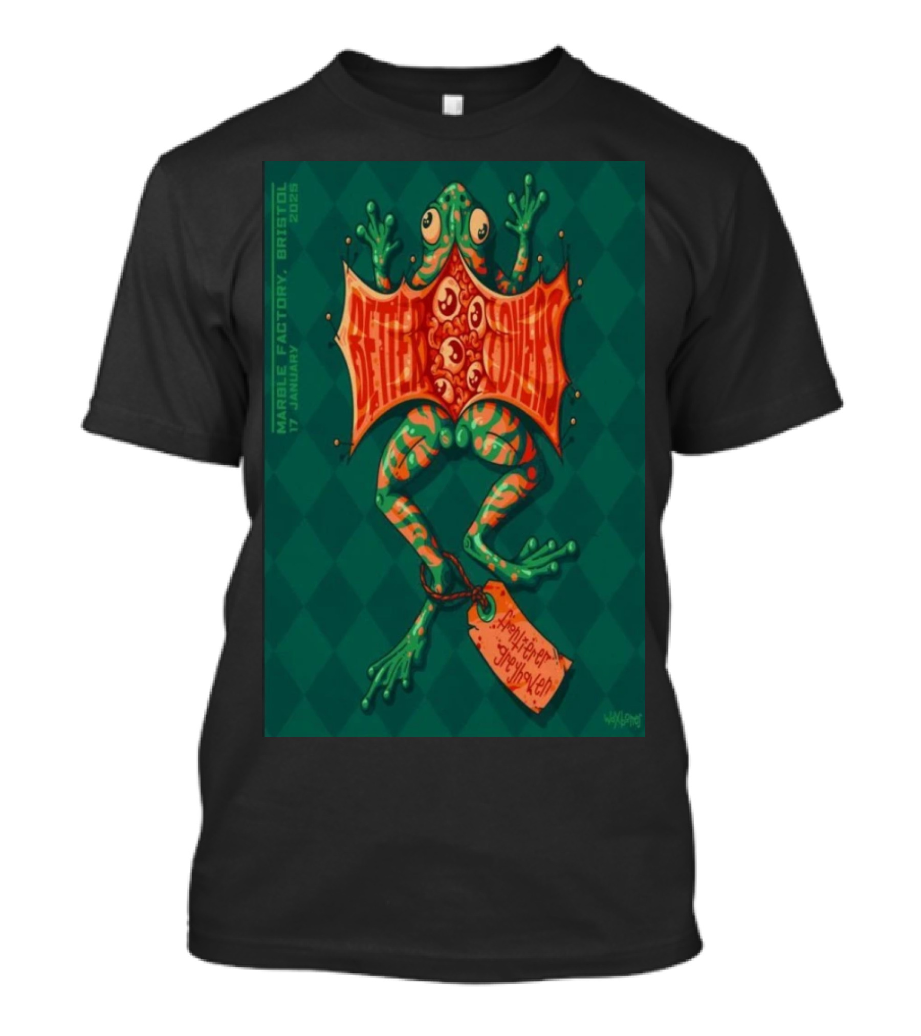 Better Lovers Marble Factory Bristol UK January 17 2025 Frog T-Shirt