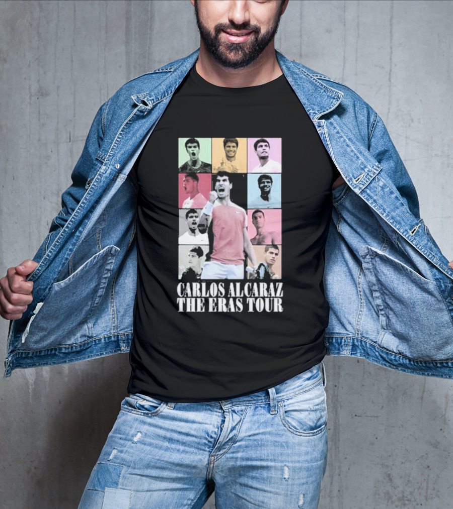 Carlos Alcaraz The Eras Tour Multicolor Champion Celebration Montage T-Shirt