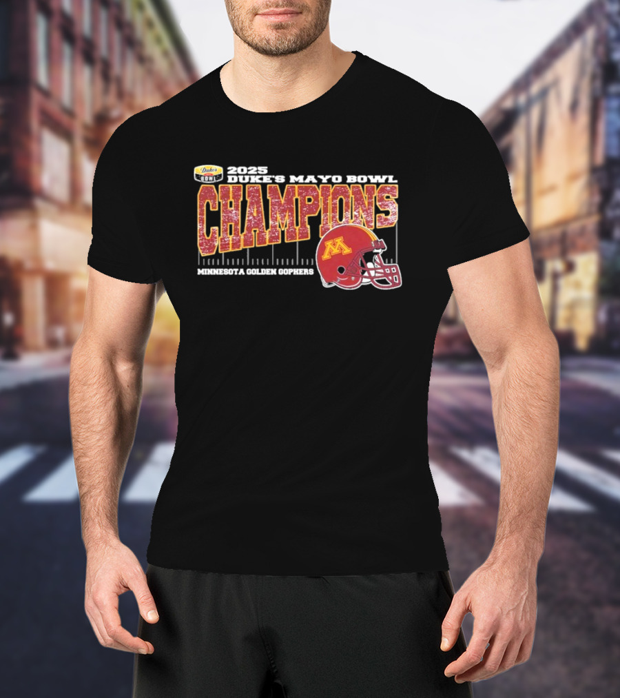 Minnesota Golden Gophers 2025 Duke’s Mayo Bowl Champions Vintage Style Helmet College Football Game T-Shirt
