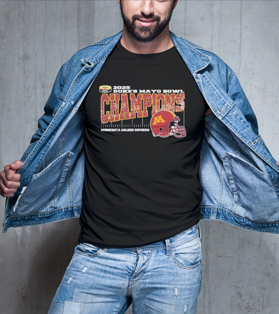 Minnesota Golden Gophers 2025 Duke’s Mayo Bowl Champions Vintage Style Helmet College Football Game T-Shirt