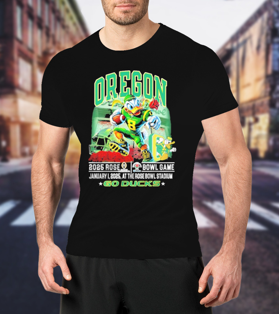 Oregon Ducks 2025 Rose Bowl Game January 1 At Rose Bowl Stadium Go Ducks T-Shirt