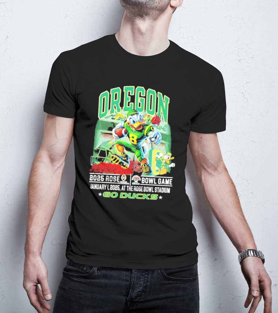 Oregon Ducks 2025 Rose Bowl Game January 1 At Rose Bowl Stadium Go Ducks T-Shirt