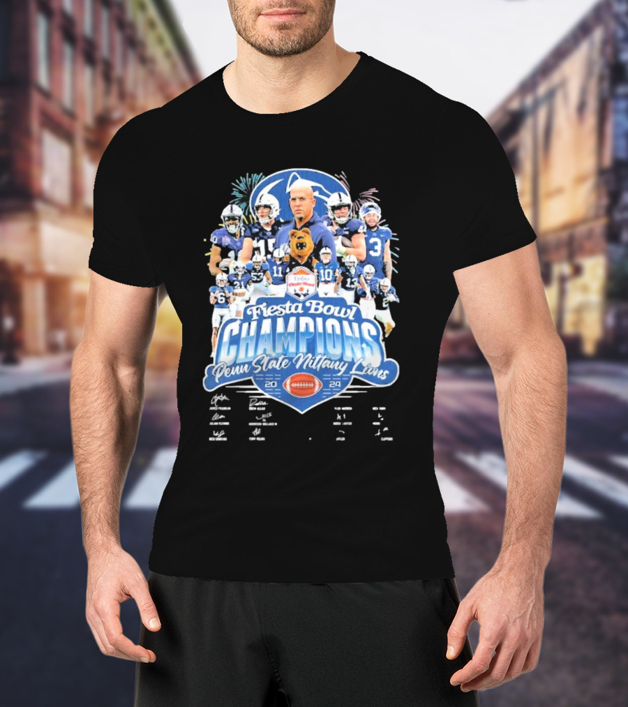 Fiesta Bowl Champions Penn State Nittany Lions 2024 Coach James Franklin T-Shirt