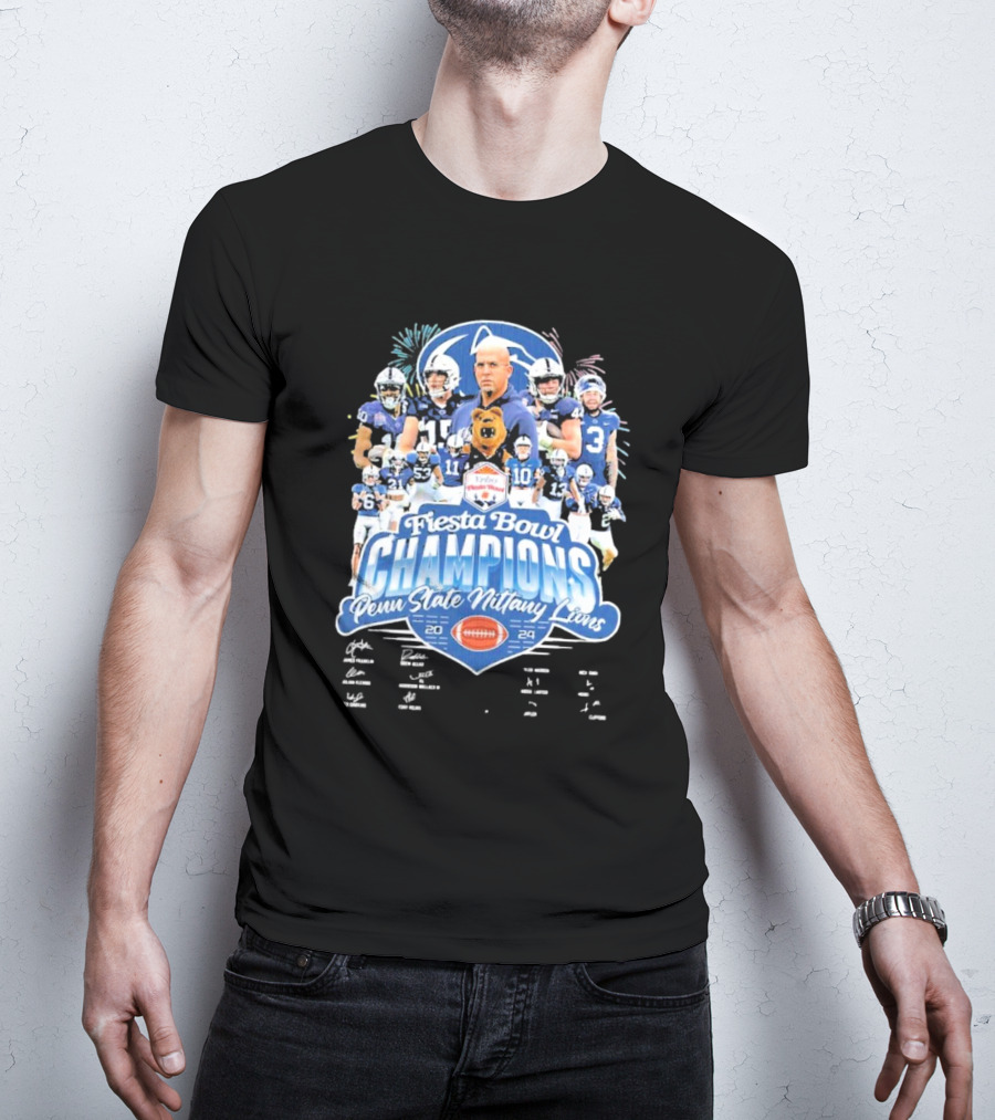 Fiesta Bowl Champions Penn State Nittany Lions 2024 Coach James Franklin T-Shirt