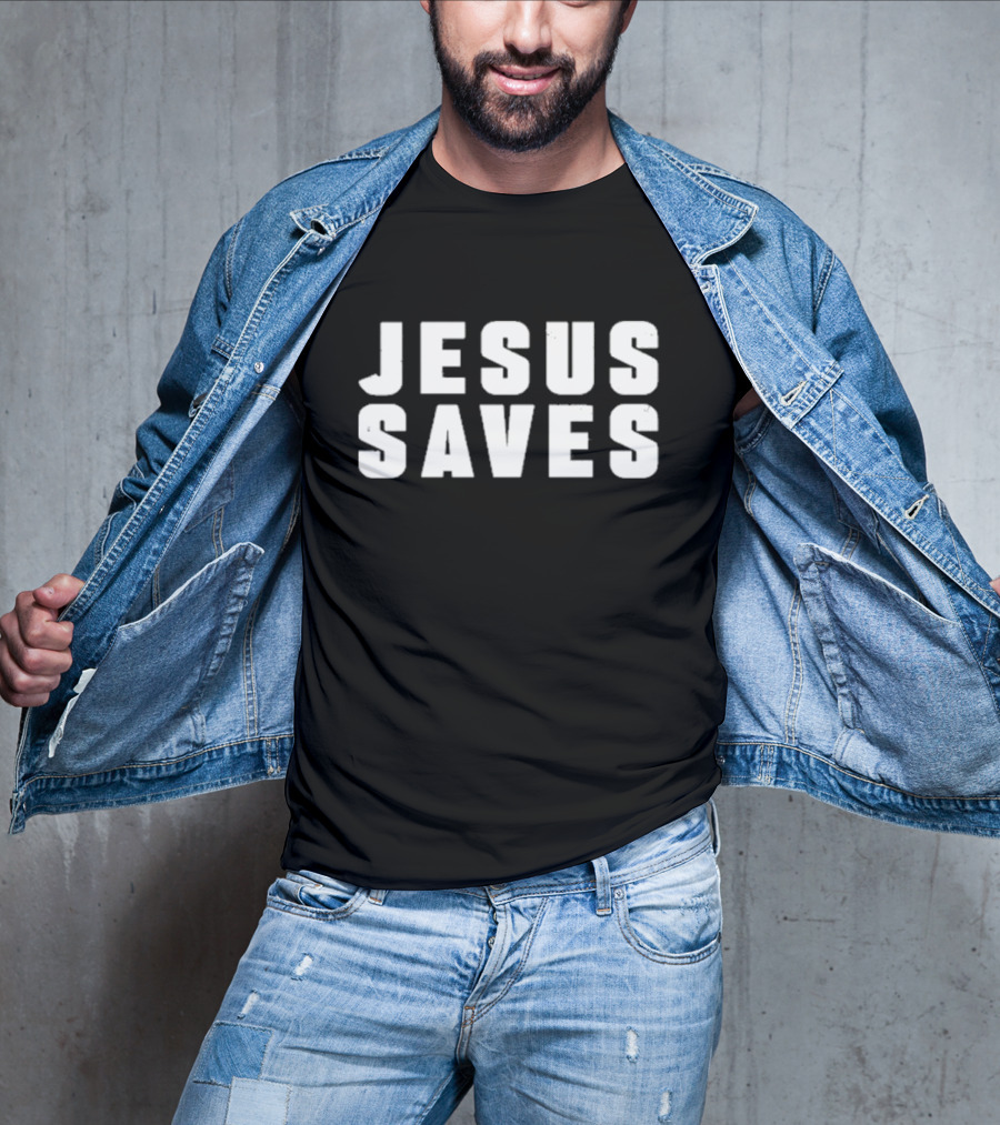 Kyrie Irving Jesus Saves Bold Lettering T-Shirt