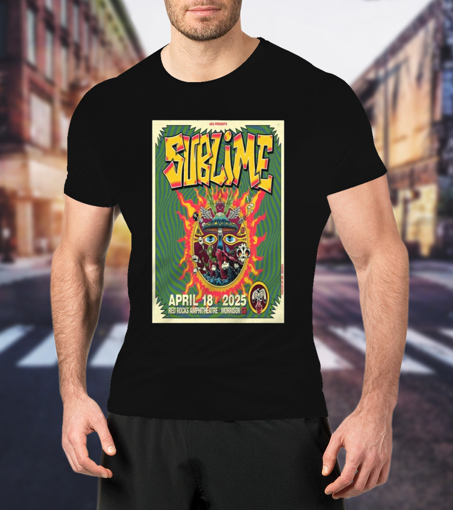 Sublime Tour 2025 Red Rocks Amphitheatre April 18 Morrison CO T-Shirt