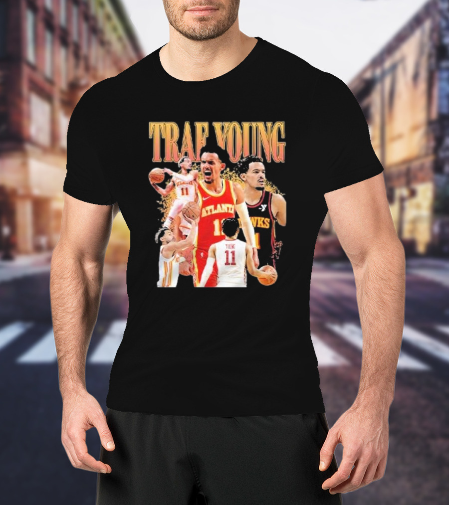 Trae Young Atlanta Hawks Basketball Collage T-Shirt