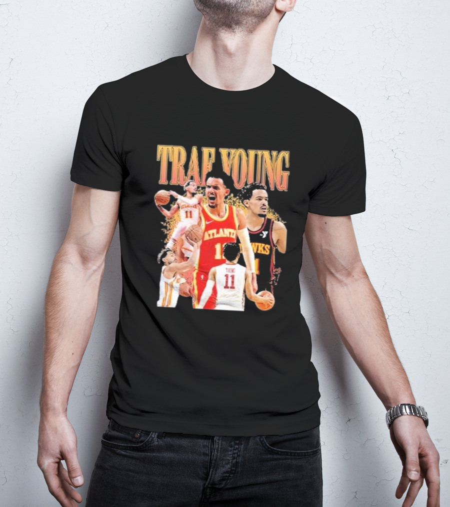 Trae Young Atlanta Hawks Basketball Collage T-Shirt