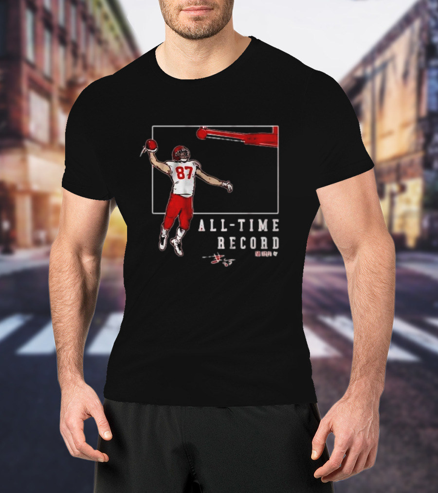 Travis Kelce 87 All-Time Record Touchdown NFL Football T-Shirt