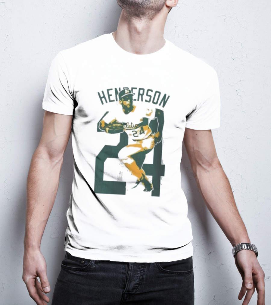 Athletics Forever Rickey Henderson 24 Thank You For Memories T-Shirt