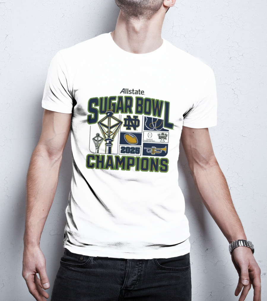 Notre Dame Fighting Irish 2025 College Football Playoff Sugar Bowl Champions T-Shirt