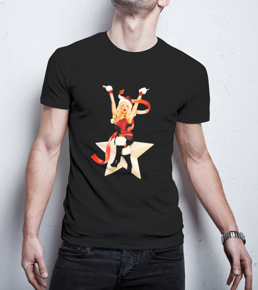 Sabrina Carpenter Santa Star Festive Decor T-Shirt