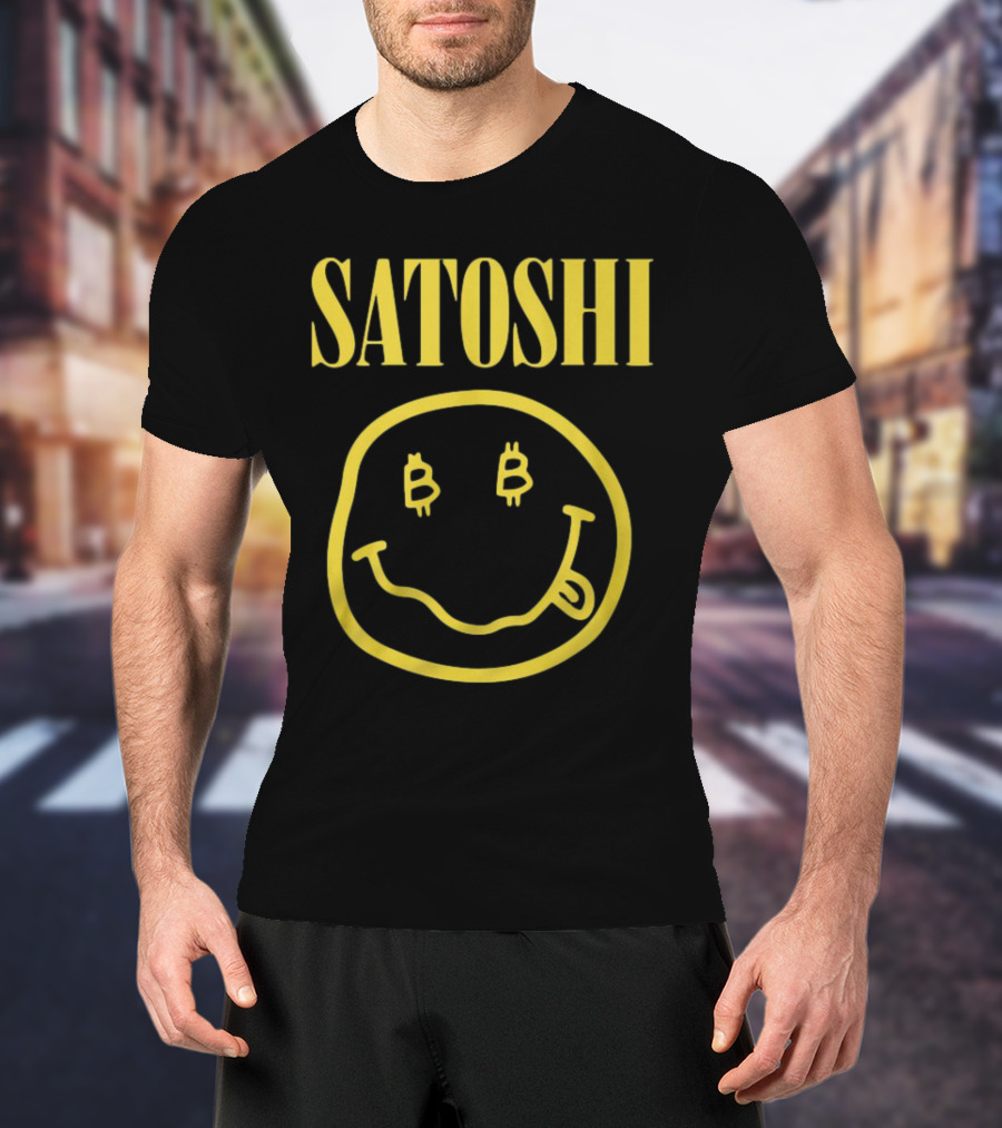 Satoshi Bitcoin Smile Logo Icon T-Shirt