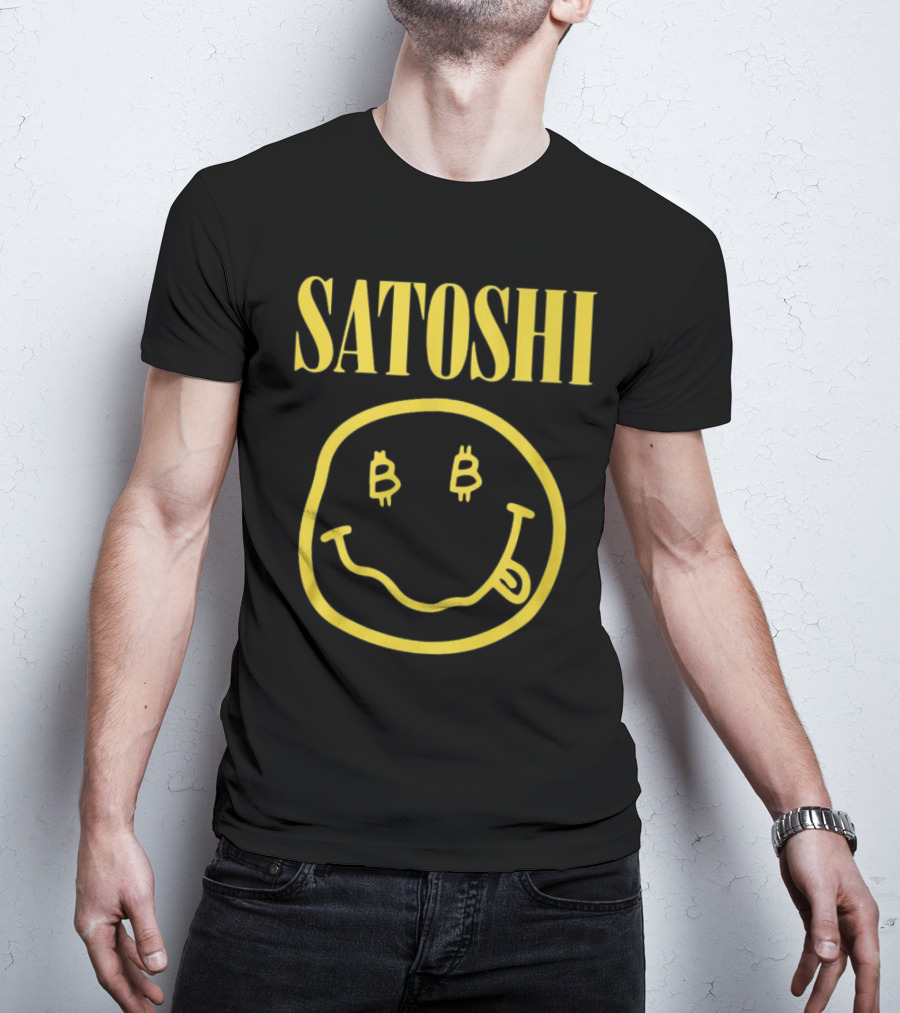 Satoshi Bitcoin Smile Logo Icon T-Shirt
