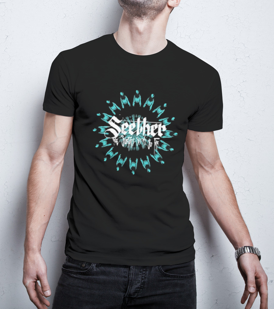 Seether The Surface Seems So Far Circle Blue And White Motif T-Shirt