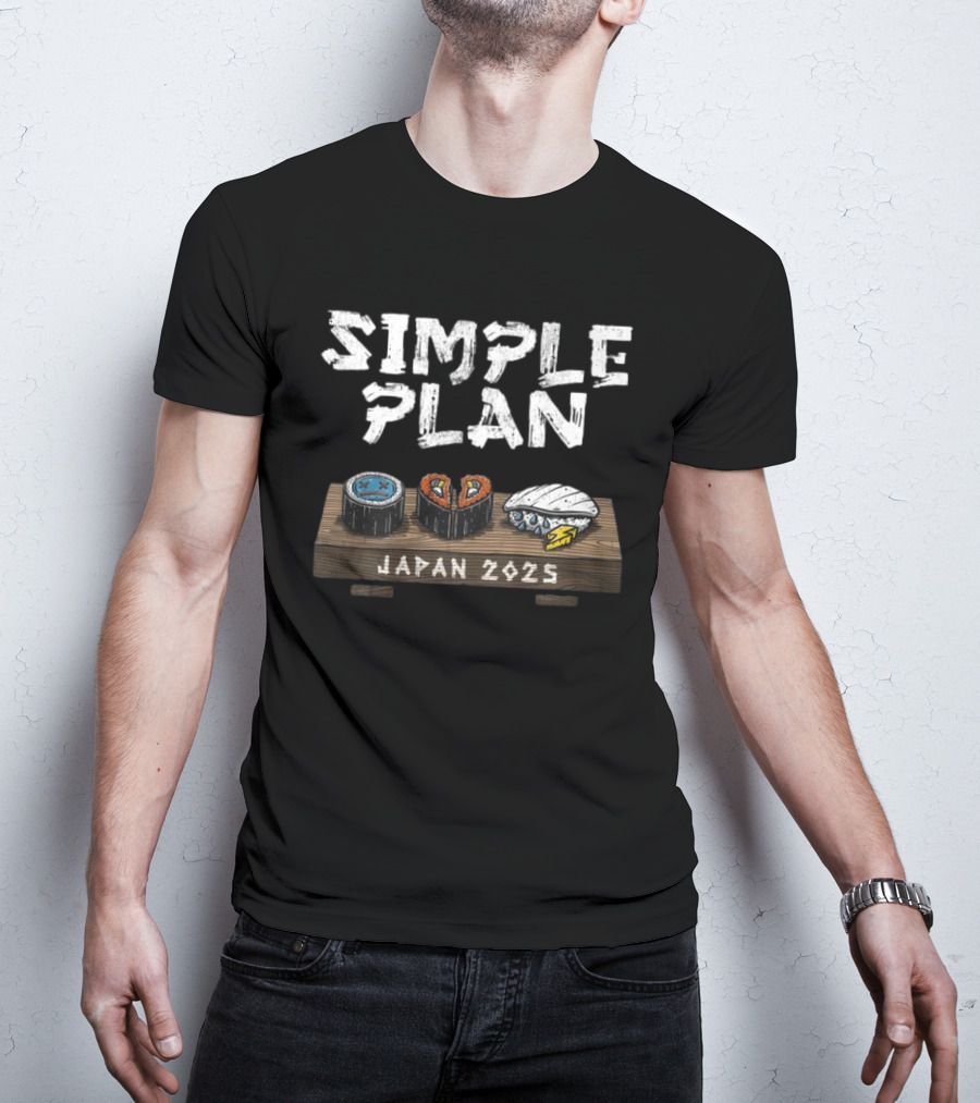 Simple Plan Japan 2025 Sushi Icons T-Shirt