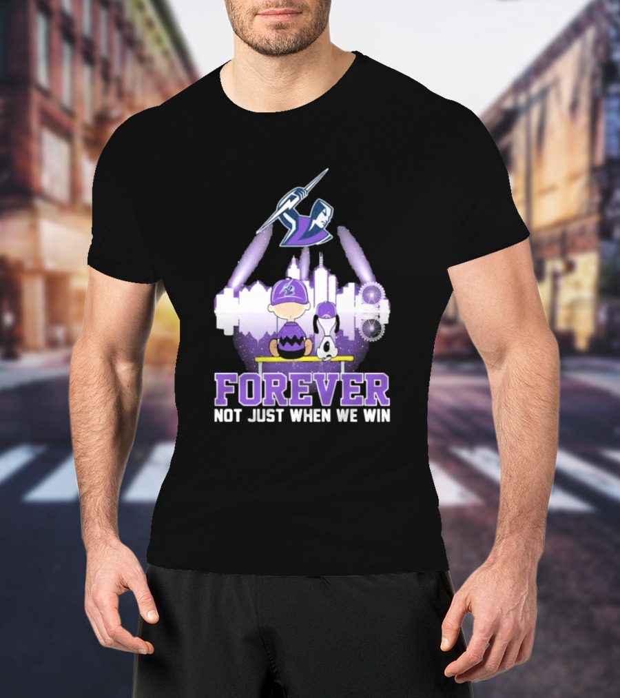Snoopy Charlie Brown Melbourne Storm Forever Not Just When We Win Peanuts Skyline T-Shirt