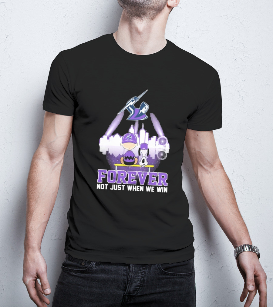 Snoopy Charlie Brown Melbourne Storm Forever Not Just When We Win Peanuts Skyline T-Shirt