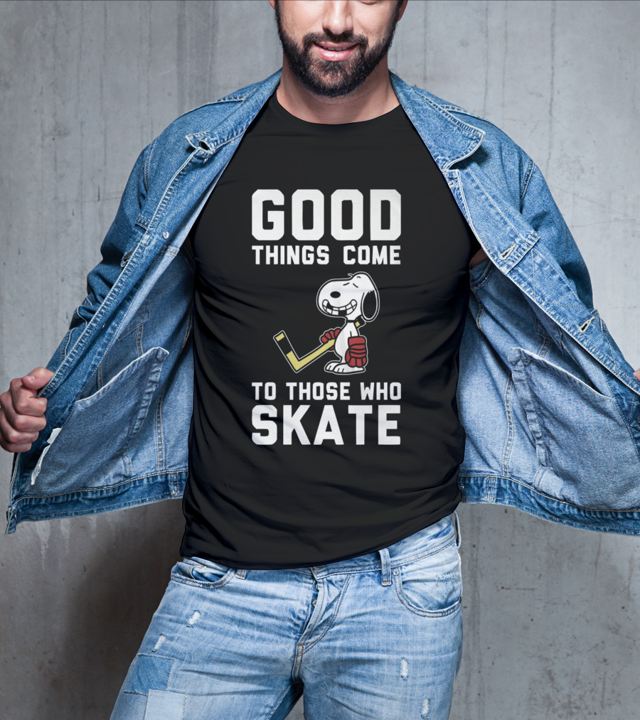 Snoopy Good Things Come To Those Who Skate Hockey T-Shirt