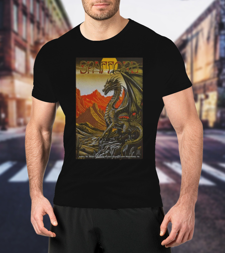 Spafford Roanoke VA 5 Points Music Sanctuary April 18 2025 Dragon Desert Scene T-Shirt
