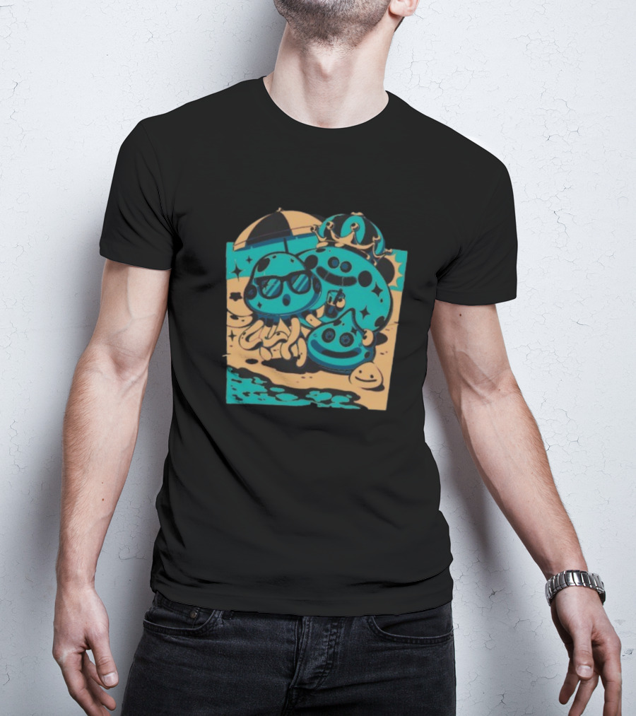 Summer Quest Beach Mushrooms Party Fun T-Shirt