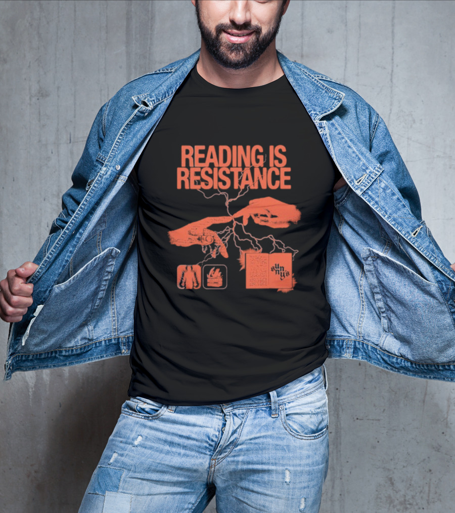 Sunnys Book Truck Reading Is Resistance With Hands And Open Books T-Shirt