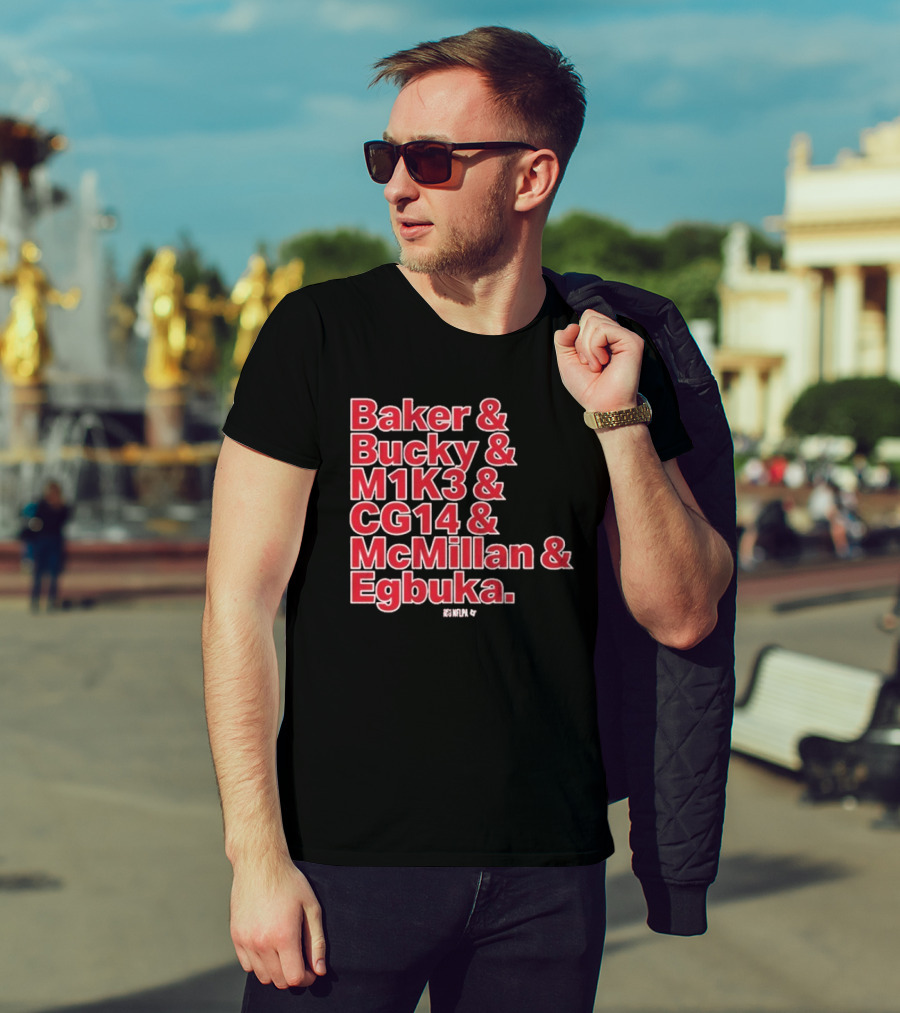 Baker & Bucky & M1K3 & CG14 & McMillan & Egbuka Names Tampa Bay Buccaneers T-Shirt
