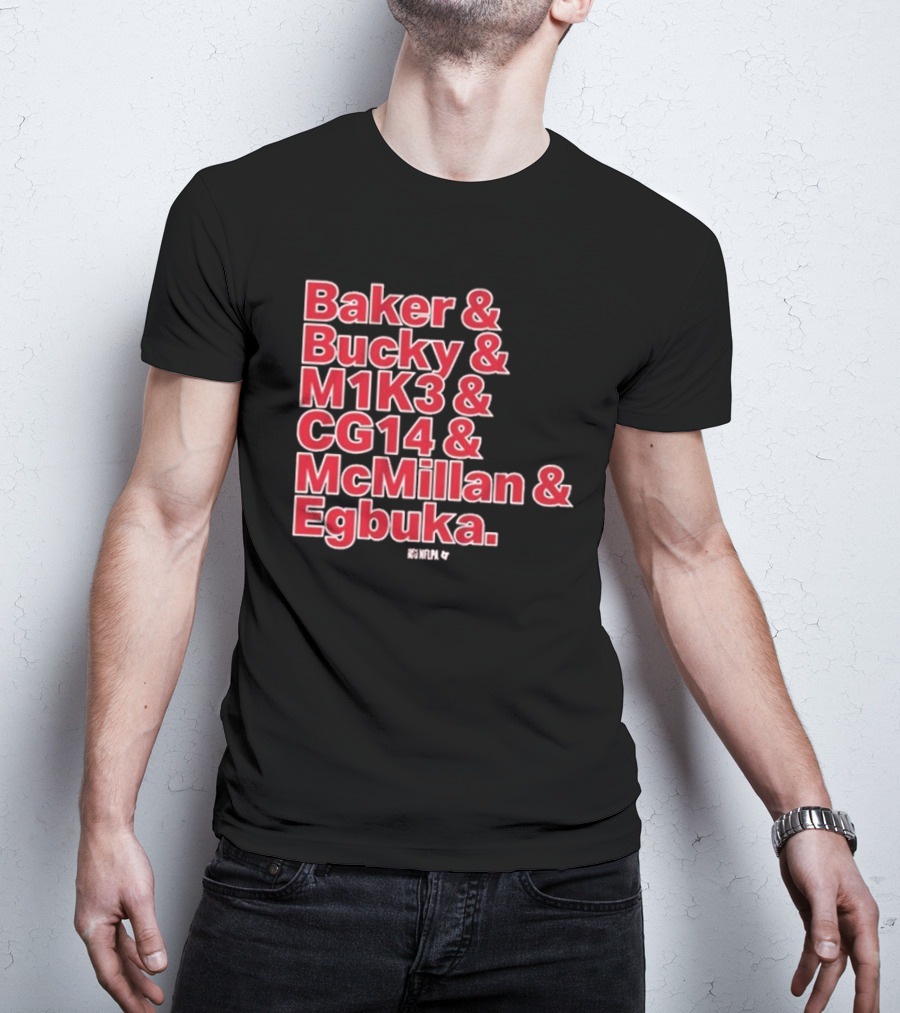 Baker & Bucky & M1K3 & CG14 & McMillan & Egbuka Names Tampa Bay Buccaneers T-Shirt
