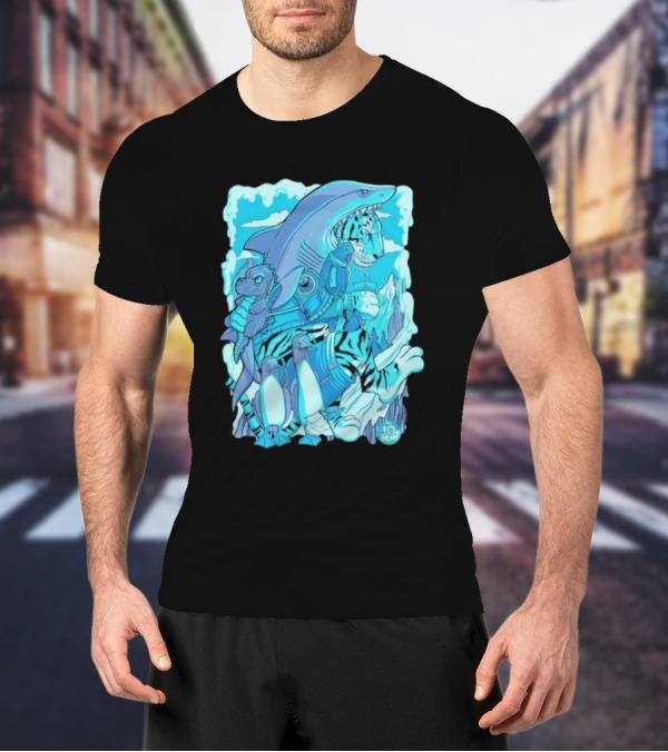 Ten Hundred Siberian Stroll Tiger Shark Creatures Penguins 10 Hun T-Shirt
