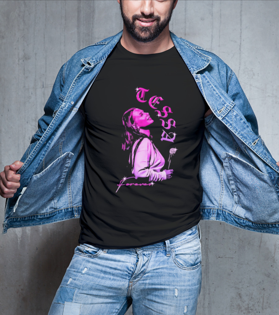Tessa Forever Økologisk Pink Silhouette With Rose And Stars T-Shirt