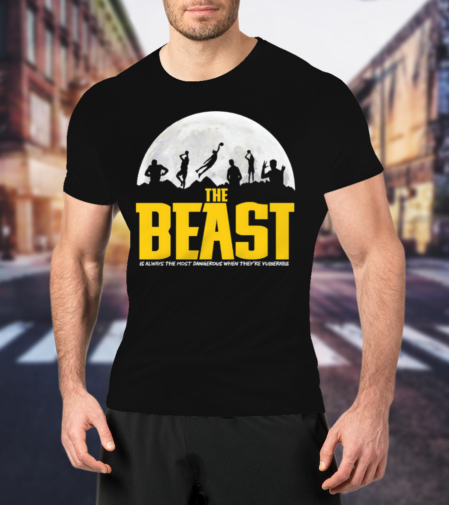The Beast Is Always The Most Dangerous When They're Vulnerable Silhouettes Moon Scene T-Shirt