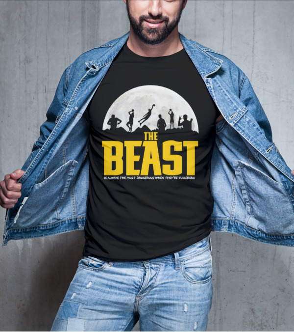 The Beast Is Always The Most Dangerous When They're Vulnerable Silhouettes Moon Scene T-Shirt