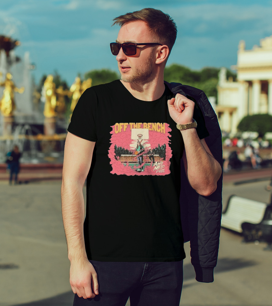 Off The Bench AMD Melo Chubby & Wallets Album Basketball Court Scene T-Shirt