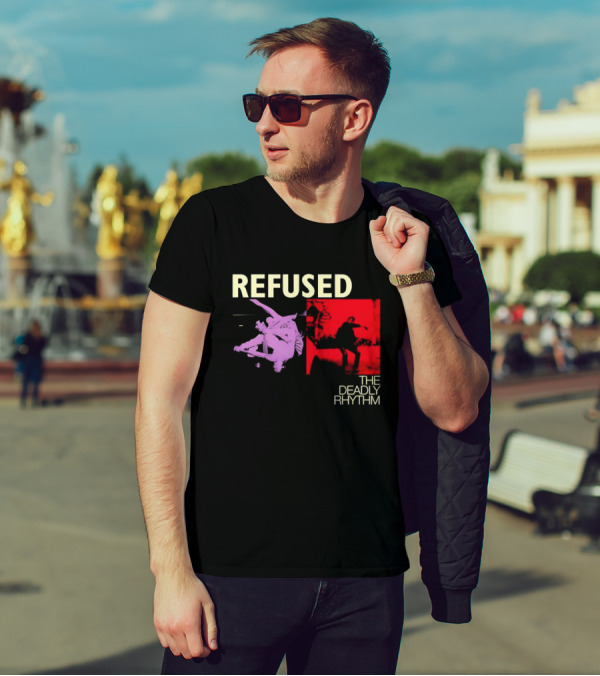 Refused The Deadly Rhythm Skater Red And Purple Imagery T-Shirt