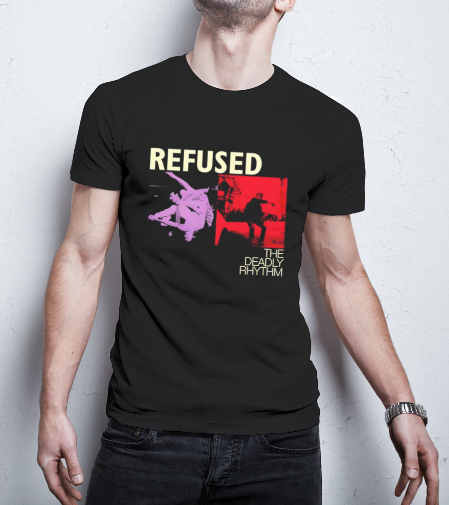 Refused The Deadly Rhythm Skater Red And Purple Imagery T-Shirt