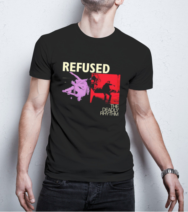 Refused The Deadly Rhythm Skater Red And Purple Imagery T-Shirt