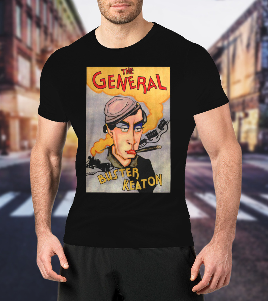The General Buster Keaton 1926 Train Smoke Caricature T-Shirt