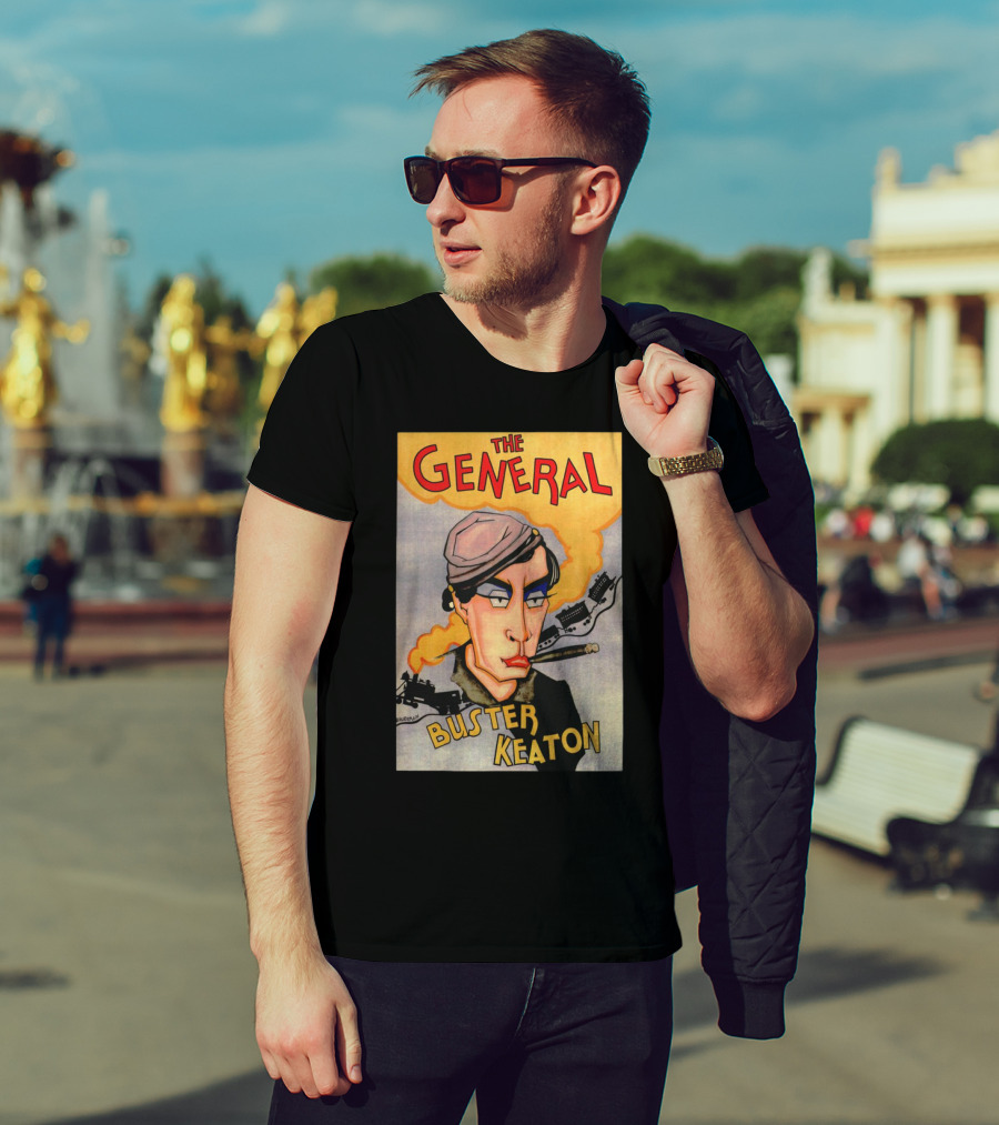 The General Buster Keaton 1926 Train Smoke Caricature T-Shirt