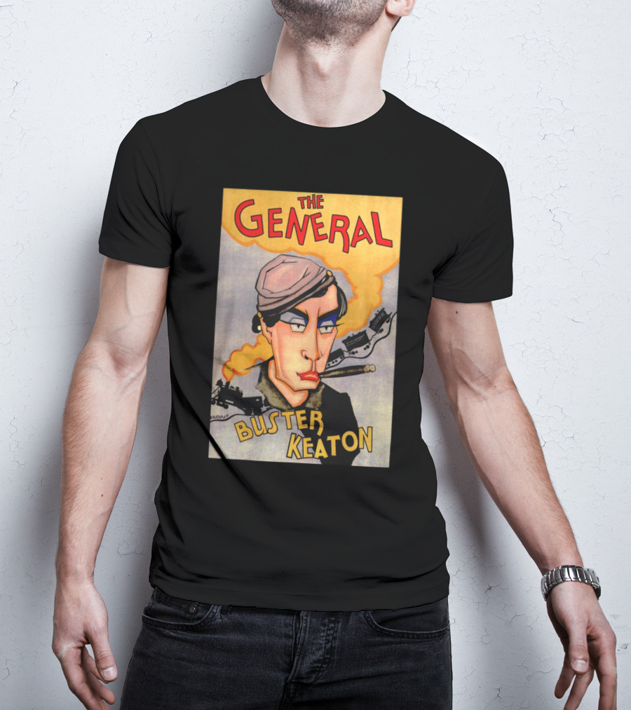 The General Buster Keaton 1926 Train Smoke Caricature T-Shirt