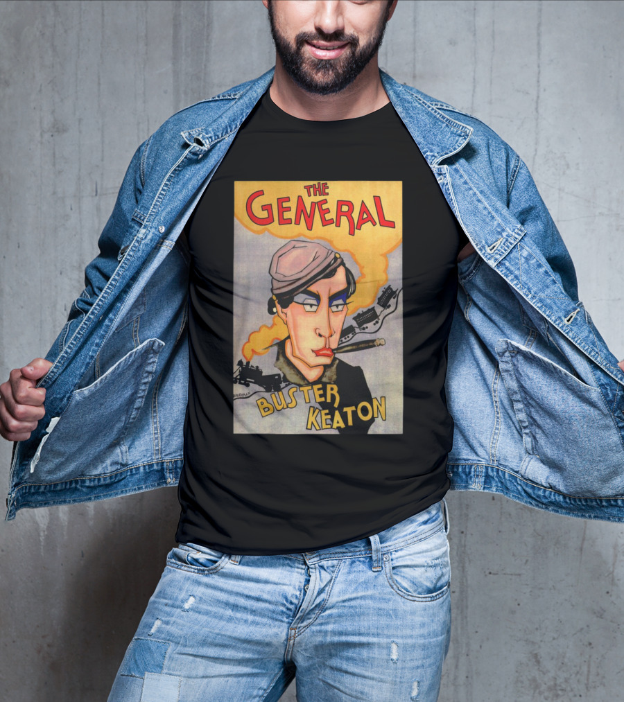 The General Buster Keaton 1926 Train Smoke Caricature T-Shirt