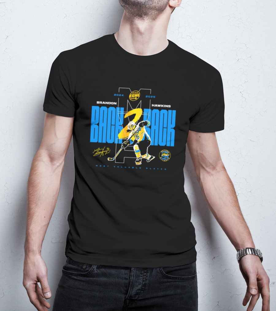 Brandon Hawkins Back To Back Most Valuable Player 2024 2025 Toledo Walleye Signature T-Shirt
