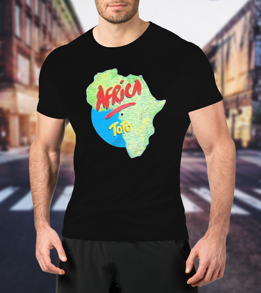 Toto Africa Map Shape With Record Design T-Shirt